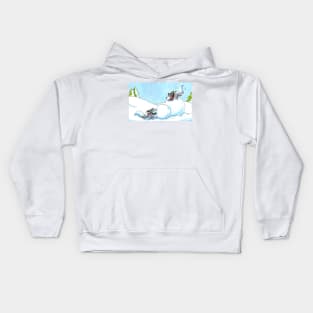 Snowman Building Kids Hoodie